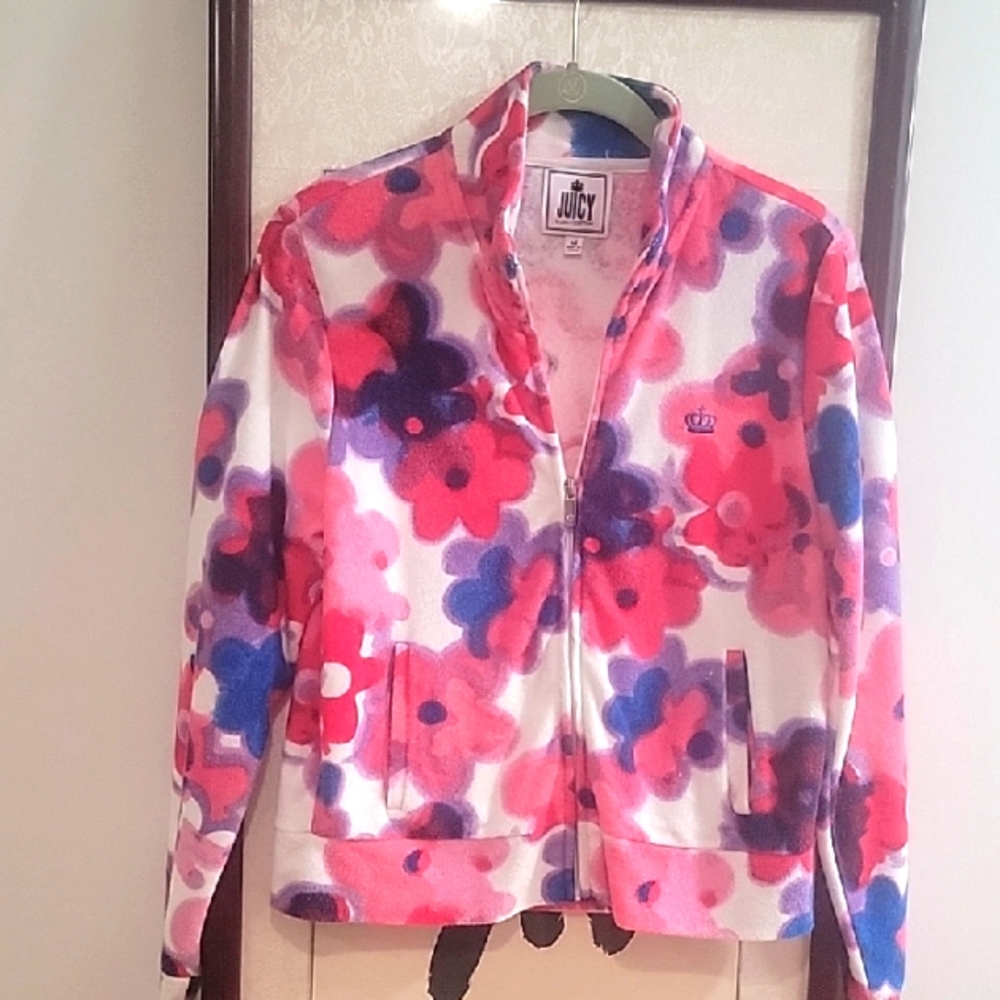 Juicy Couture Women's Floral Jacket - Pink and Blue